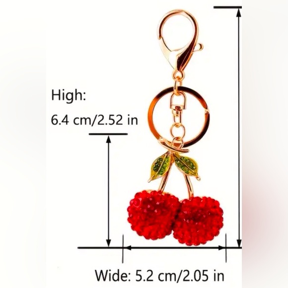 Elle Cherries Rhinestone Purse Charm - Picture 7 of 8